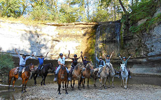 Randonnée à cheval dans le jura en groupe