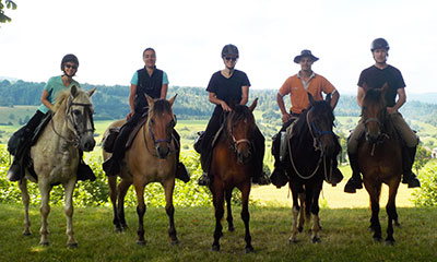 Randonnée à cheval Jura groupe